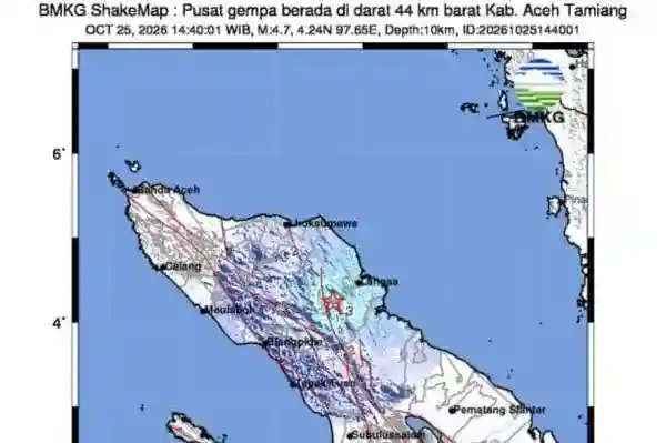 Gempa M4,7 Berpusat di Darat, Getarannya Terasa di Gayo Lues