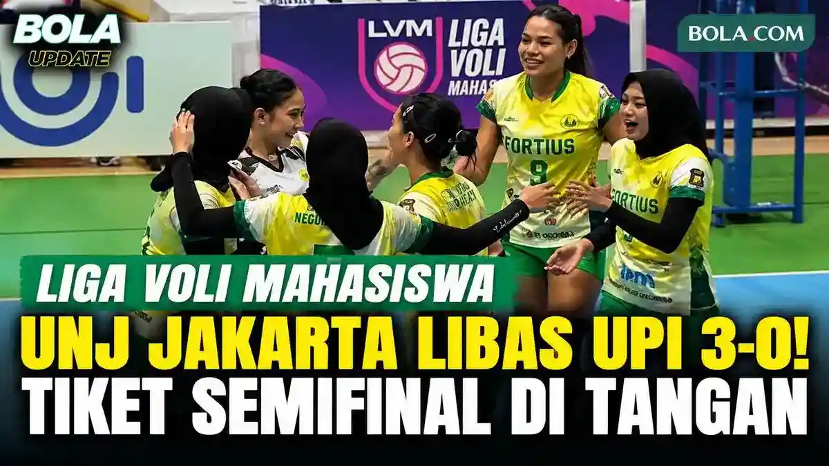 UNJ Amankan Semifinal Liga Voli Mahasiswa Usai Menang Tiga Set atas UPI