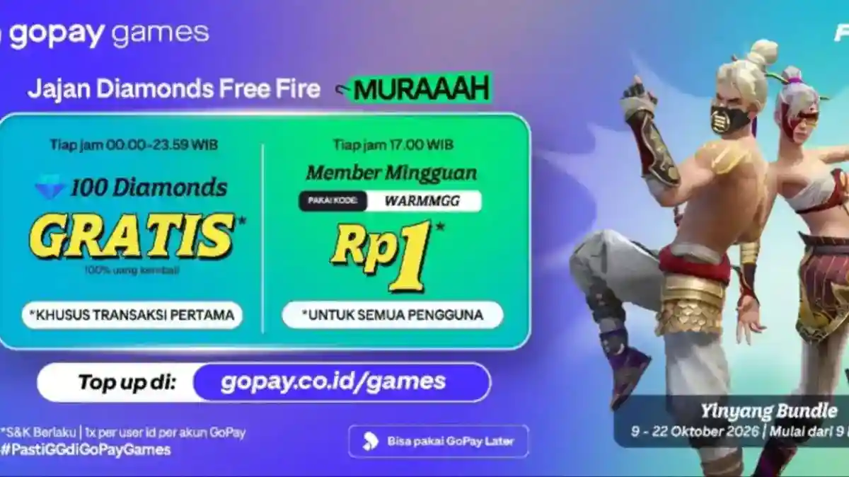 Panduan Memahami Promo Free Fire GoPay: Cashback Diamond dan Flash Sale Member Mingguan