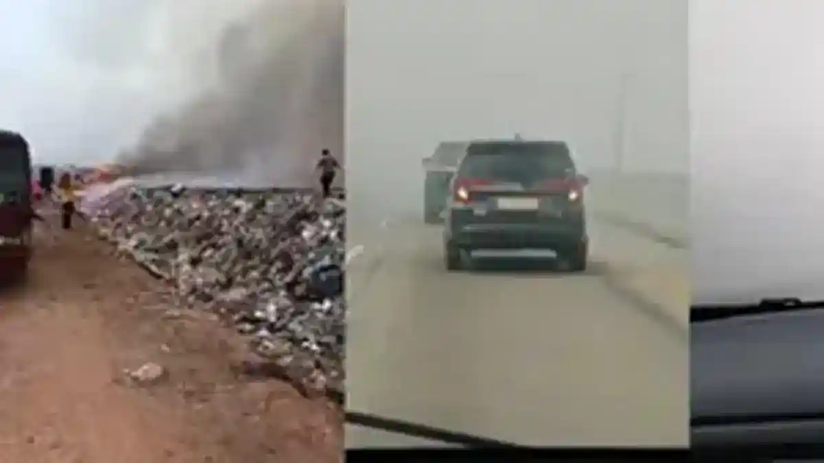Kebakaran TPA Lampung Tengah Bikin Asap Ganggu Pandangan di Tol Bakauheni–Terbanggi Besar