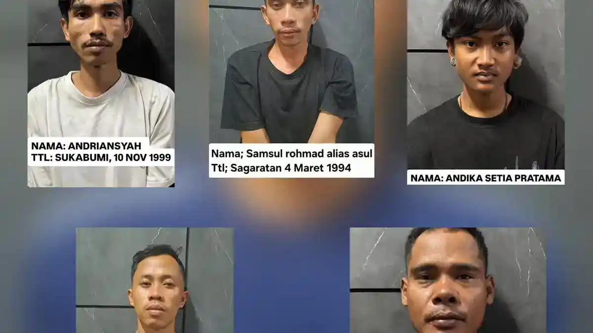 Modus Penghuni Kos Terbongkar, Lima Tersangka Curanmor Ditangkap