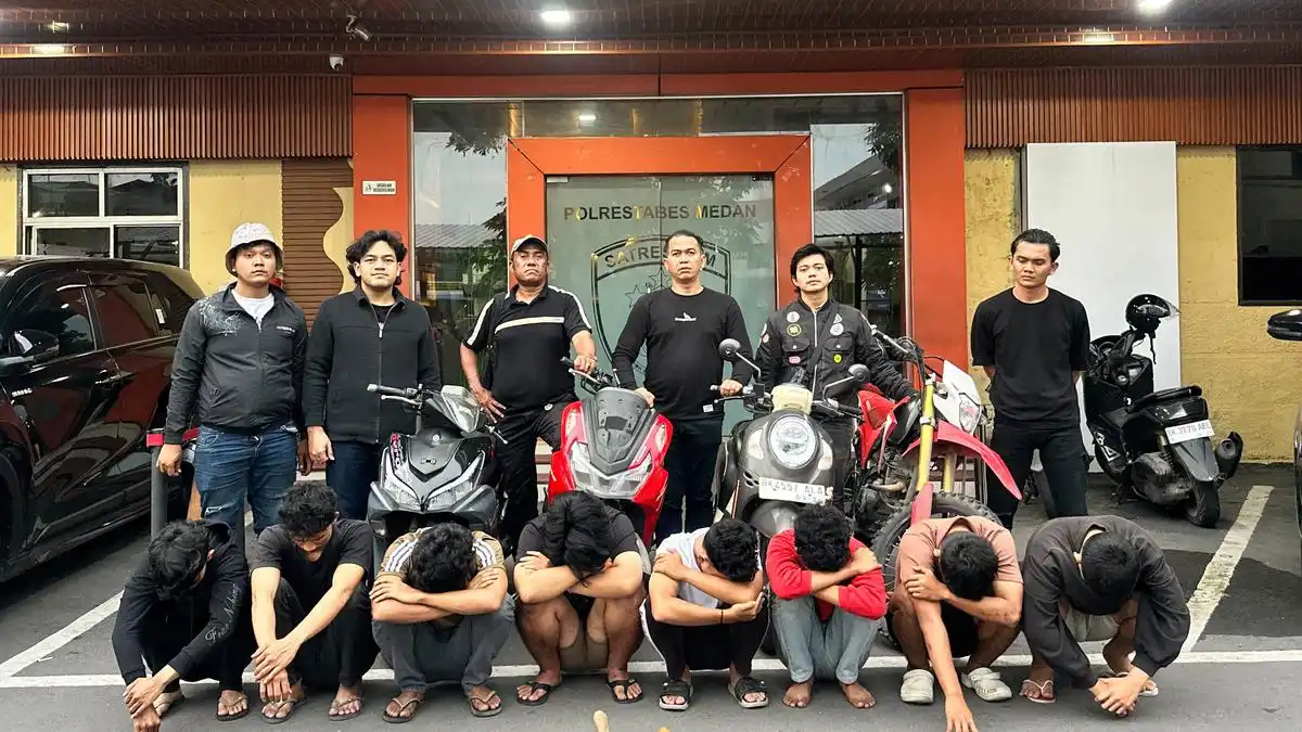 Delapan Anggota Salvador 424 Ditangkap Seusai Bentrokan Empat Geng Motor di Medan