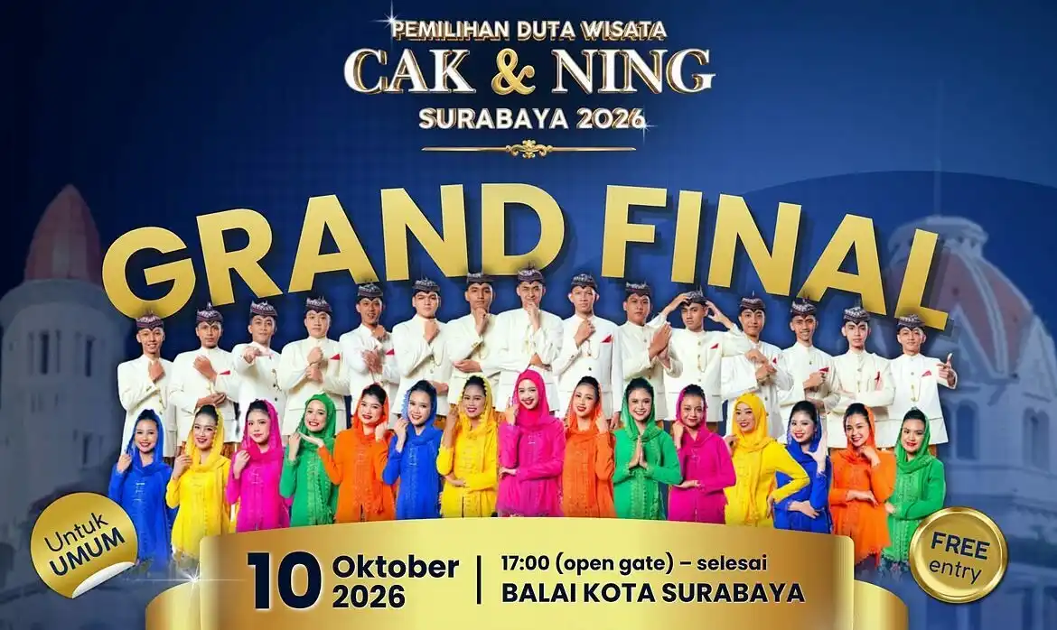 Malam Ini, 15 Finalis Cak Ning Surabaya 2026 Berebut Gelar Duta Wisata Malam Ini, 15 Finalis Cak Ning Surabaya 2026 Berebut Gelar Duta Wisata