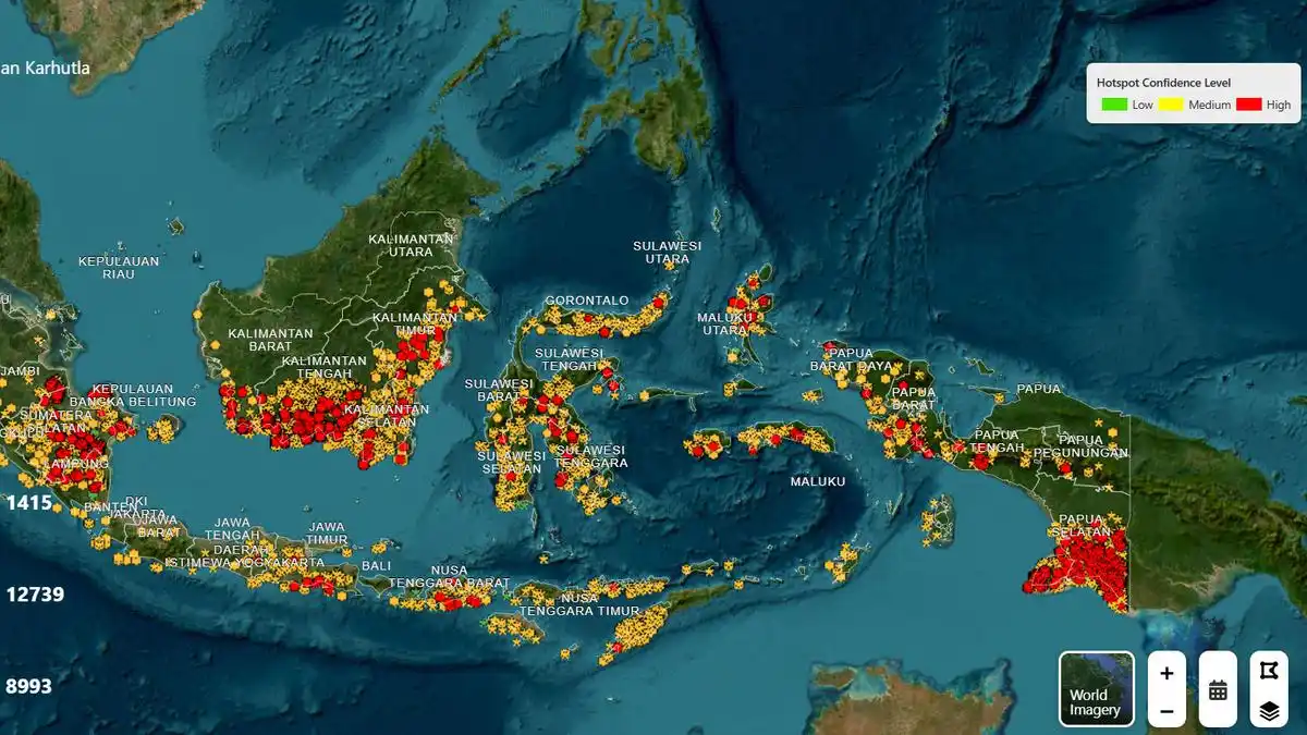 Karhutla Meluas, Ribuan Titik Panas Terdeteksi di Berbagai Wilayah Indonesia