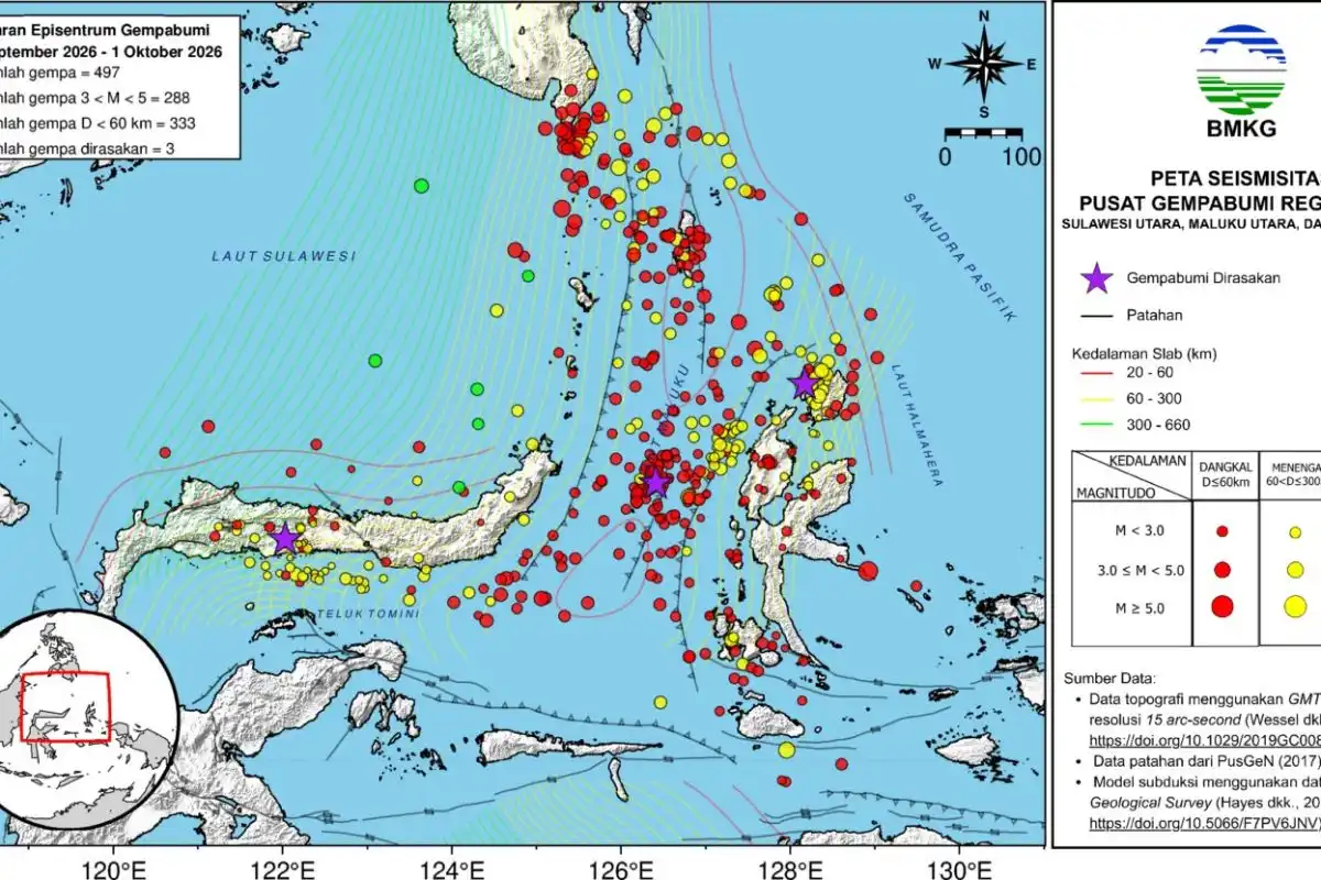 Sebanyak 497 Gempa Tektonik Mengguncang Sulawesi Utara Sepanjang September 2026 Sebanyak 497 Gempa Tektonik Mengguncang Sulawesi Utara Sepanjang September 2026