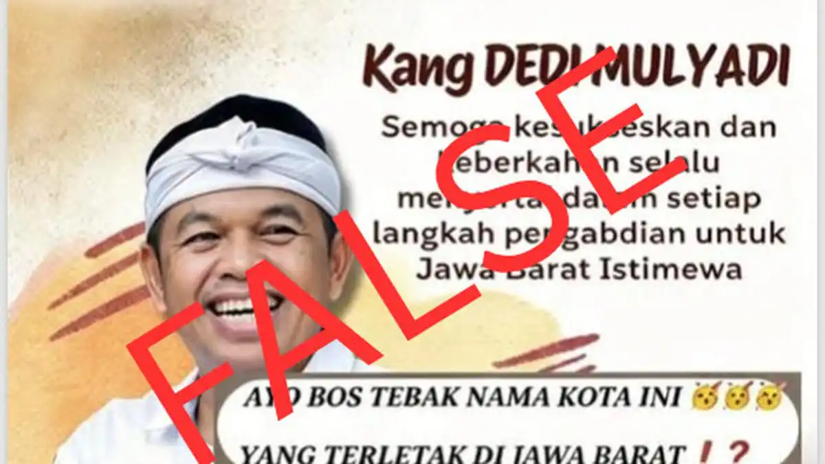 Klaim Hadiah Tebak Nama Kota atas Nama Dedi Mulyadi Dinyatakan Hoaks
